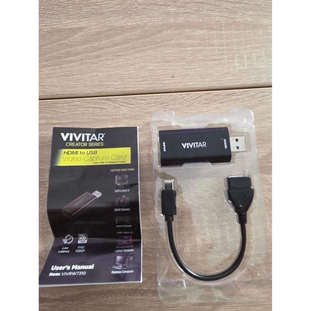 Vivitar Creator Series HDMI to USB Video Capture Card Full HD 1080P VIVRW7310 Bl